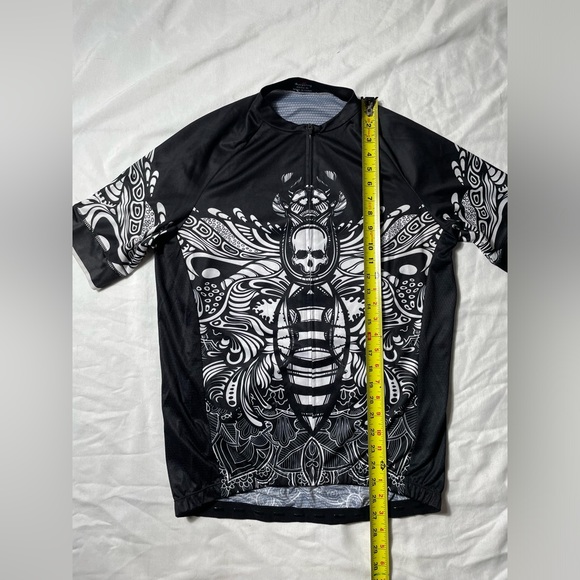 4UClycling Skull Bicycle Full zip Jersey Top Men’s size XL - Picture 4 of 5